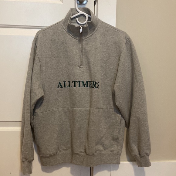 Alltimers Skateboards Grey Quarterzip with Hidden Sweatshirt Pocket - Picture 2 of 2